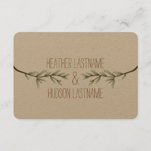 Evergreen Branches Rustic Wedding R.S.V.P. RSVP Karte