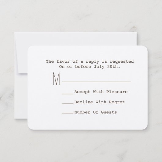 Evergreen Branches Rustic Wedding R.S.V.P. RSVP Karte (Rückseite)