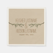 Evergreen Branches Wedding Napkins Serviette (Vorderseite)