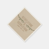 Evergreen Branches Wedding Napkins Serviette (Ecke)