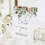 Evergreen Brautparty Date jar Sockelschild<br><div class="desc">Evergreen Brautparty Date jar Pedestal Sign. Datum Nacht Ideen Zeichen. Matching-Elemente verfügbar.</div>