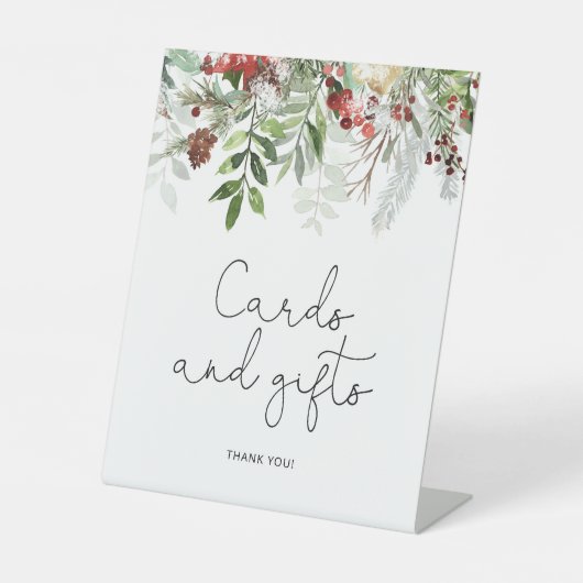 Evergreen Brautparty Karten und Geschenke Sockelschild (Vorderseite)