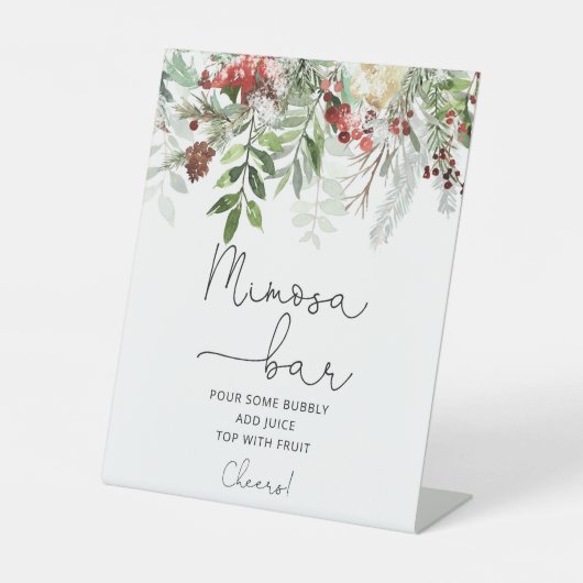 Evergreen Brautparty mimosa Bar Sockelschild (Vorderseite)