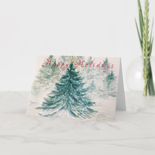 Evergreen Bright Holiday Card Karte (Vorderseite)
