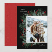 Evergreen Chef Weihnachts-Flat Foto-Karte (Vorne/Hinten)