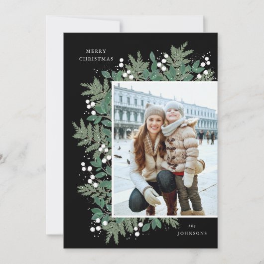 Evergreen Chef Weihnachts-Flat Foto-Karte (Vorderseite)