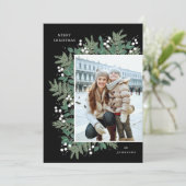 Evergreen Chef Weihnachts-Flat Foto-Karte (Stehend Vorderseite)