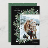 Evergreen Chef Weihnachts-Flat Foto-Karte (Vorne/Hinten)