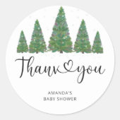 Evergreen Christmas Baby ist draußen kalt Runder Aufkleber (Vorderseite)