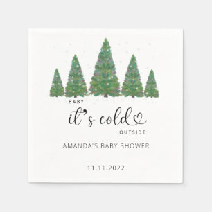 Evergreen Christmas Baby ist draußen kalt Serviette