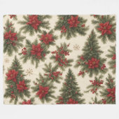 Evergreen Christmas Charm Fleece Blanket (Vorderseite (Horizontal))