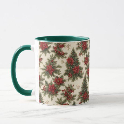 Evergreen Christmas Charm Tasse (Links)