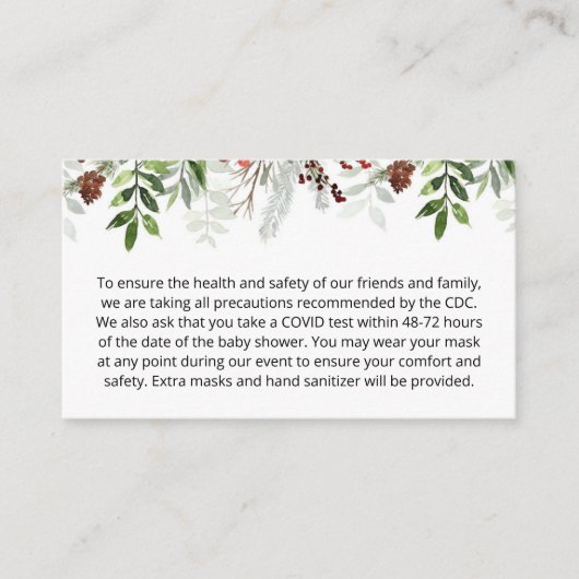 Evergreen Christmas Custom notes Encoding Card Begleitkarte (Vorderseite)