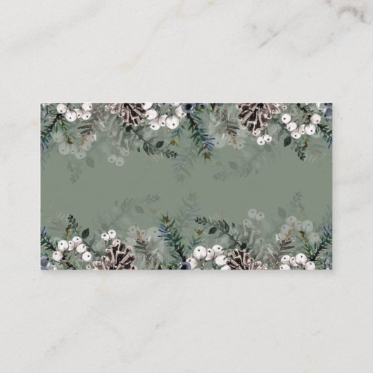 Evergreen Christmas Custom notes Encoding Card Begleitkarte (Rückseite)