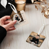 Evergreen Christmas Tree Baby Birth Stat Foto Ornament Aus Metall