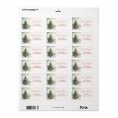 Evergreen Christmas Tree Vintag Adressaufkleber (Vorne)
