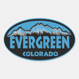 Evergreen Colorado Blue Oval Aufkleber