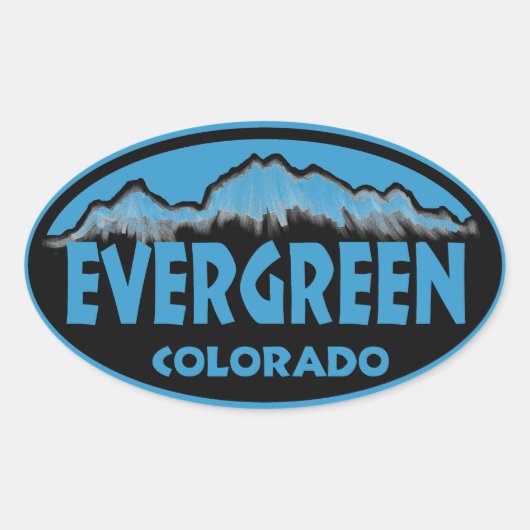 Evergreen Colorado Blue Oval Aufkleber (Vorderseite)
