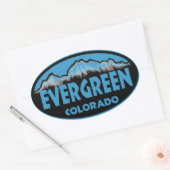 Evergreen Colorado Blue Oval Aufkleber (Umschlag)