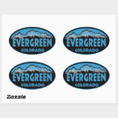 Evergreen Colorado Blue Oval Aufkleber (Blatt)