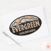 Evergreen Colorado Holzschild ovale Aufkleber (Umschlag)