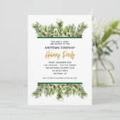 Evergreen Corporate Holiday Weihnachts-Party Einladung (Stehend Vorderseite)