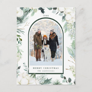 Evergreen & Cotton Blume Arch Foto Holiday Postkarte