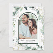 Evergreen & Cotton Blume Arch Foto Rett The Dat Save The Date (Vorderseite)