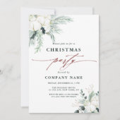 Evergreen & Cotton Blume Bouquet Party Einladung (Vorderseite)
