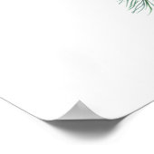 Evergreen & Cotton Blume Bouquet Wedding Willkomme Poster (Ecke)