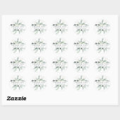 Evergreen & Cotton Blume Elegant Danke Klasse Runder Aufkleber (Blatt)