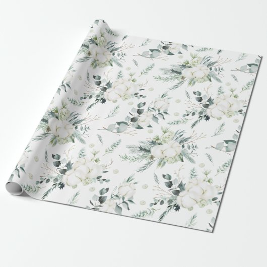 Evergreen & Cotton Blume Elegant Geschenkpapier (Ungerollt)