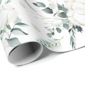 Evergreen & Cotton Blume Elegant Geschenkpapier (Rolleneckpunkt)