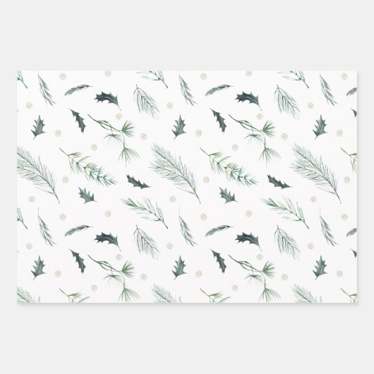 Evergreen & Cotton Blume Elegant Geschenkpapier Set (Vorderseite 3)