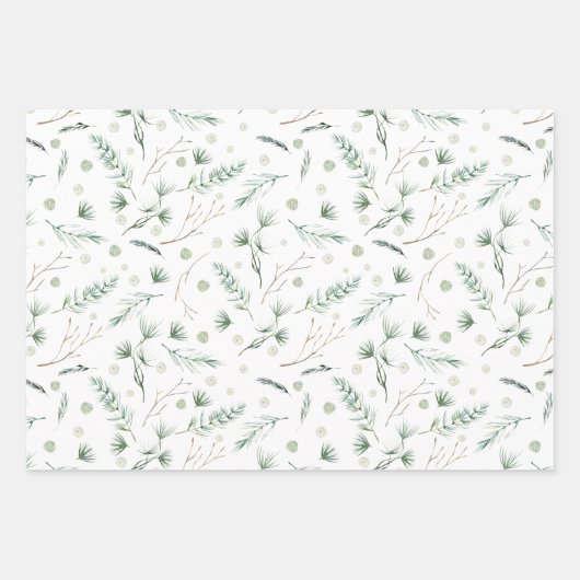 Evergreen & Cotton Blume Elegant Geschenkpapier Set (Vorderseite 2)