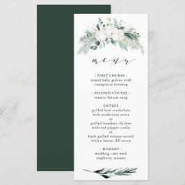 Evergreen & Cotton Blume Elegante Hochzeit Menükarte