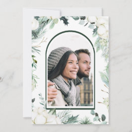 Evergreen & Cotton Blume Elegantes Hochzeitsfest - Einladung