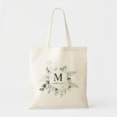 Evergreen & Cotton Blume Personalisiert Name Tragetasche (Vorne)