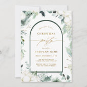 Evergreen & Cotton Blume Winterweihnachtsfest Part Einladung (Vorderseite)