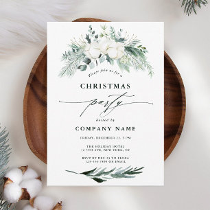 Evergreen & Cotton Blume Winterweihnachtsfest Part Einladung