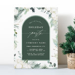 Evergreen & Cotton Blumen Watercolor Holiday Party Einladung<br><div class="desc">Dieses Weihnachtsfest | Holiday party Einladung mit handgemalten Aquarellen im Wintergarten,  Blume aus Baumwolle mit Bogenrahmen und einem botanischen Wintermuster auf der Rückseite. Klicken Sie auf die SCHALTFLÄCHE BLAUE DESIGN TOOL,  um eine erweiterte Anpassung dieses Designs zu erhalten. Matching-Elemente sind ebenfalls verfügbar.</div>