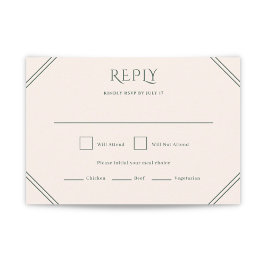 Evergreen Diamond Wedding RSVP Card Karte