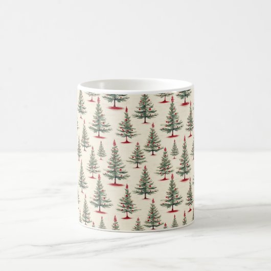 Evergreen Dreams: Ein Wald mit Weihnachtsbäumen Kaffeetasse (Mittel)