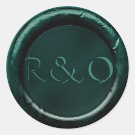 Evergreen Druid Hill Monogram Wedding Wax Siegel Runder Aufkleber