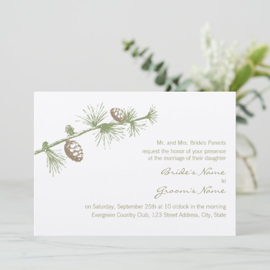 Evergreen Einladung (Stehend Vorderseite)