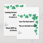 "Evergreen Elegance - Custom Clover Border" Save The Date (Vorne/Hinten)