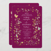 Evergreen Elegance Wedding Einladung (Vorne/Hinten)