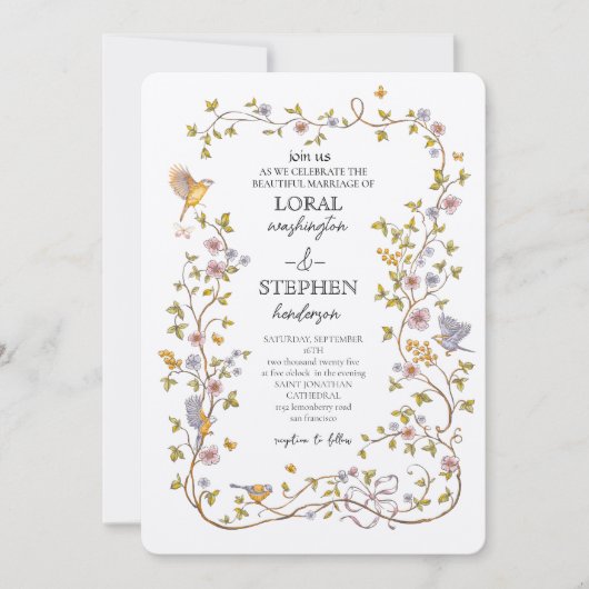 Evergreen Elegance Wedding Einladung (Vorderseite)