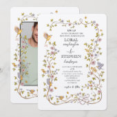 Evergreen Elegance Wedding Einladung (Vorne/Hinten)