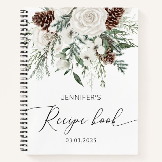 Evergreen elegante Brautparty-Rezept Notizblock (Vorderseite)
